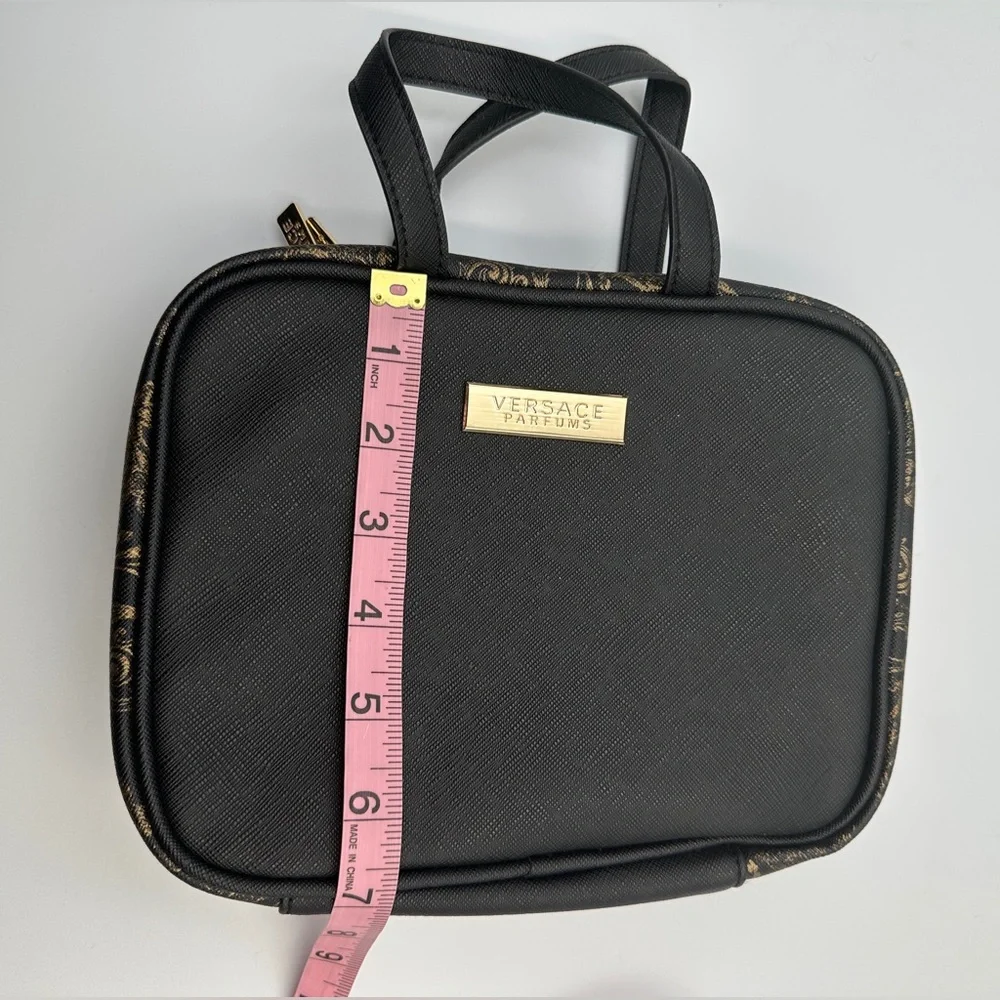 Versace Parfums Black Gold Baroque Cosmetic Case Toiletry Bag Travel Bag